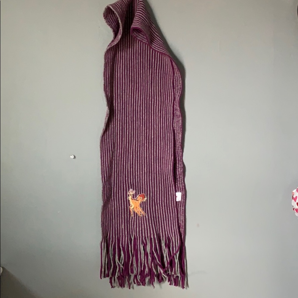 Purple and grey Bambi design scarf
